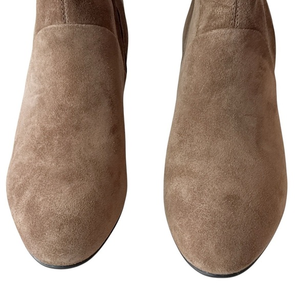 Franco Sarto Pia Heeled Booties in Nougat Leather Suede Boots Size 7.5 NEW - Picture 2 of 6